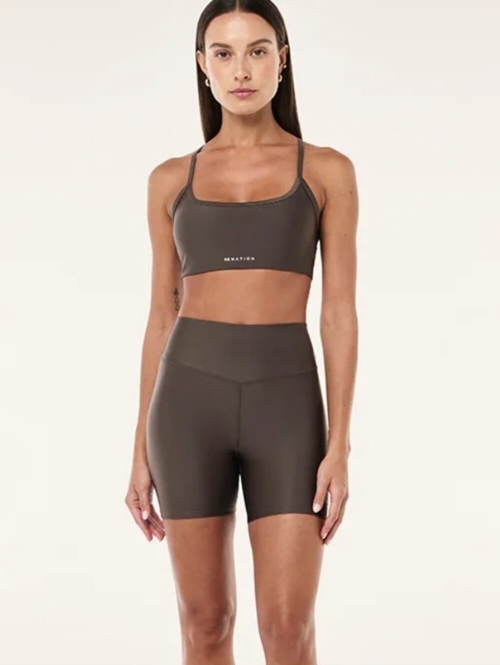 P.E. Nation High-Waist Biker Shorts - Major Brown XS NWT
